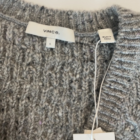 VINCE Cableknit Merino Wool Blend Sweater sz L NWT - Picture 3 of 8